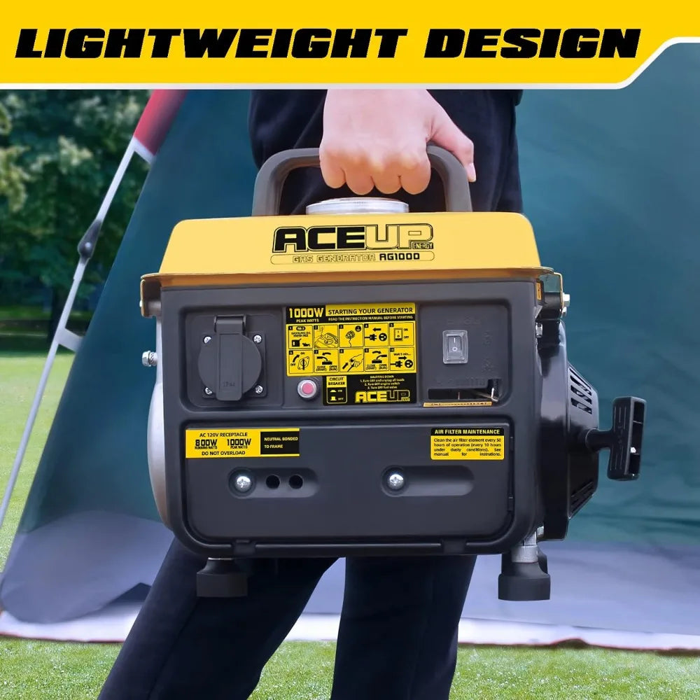 1,000W Gas-Powered portable generator.